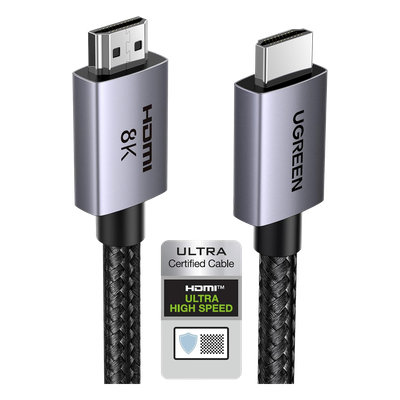 UGREEN - Cable HDMI 2.1 / 8K@60Hz / 4K@240Hz / 48 Gbps / 3 m (9.8 ft) / eARC / HDR10+ / Nylon Trenzado / Aluminio