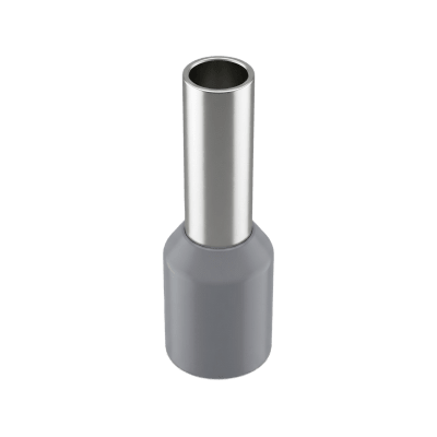 EPCOM POWERLINE - Conector Ferrule | 12AWG  | 4mm²  | Conductor Latón Estañado | Aislamiento PVC Gris | 25 Piezas por Bolsa