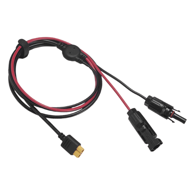 ECOFLOW - Cable Fotovoltaico / 2.5 m (8.2 ft) / 12 AWG / MC4 Macho-Hembra + XT60 / Negro