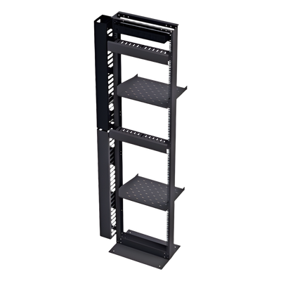 LINKEDPRO BY EPCOM - Kit organizador de redes / Rack 19' tipo L 45U / 2 organizadores verticales 45U total / 2 organizadores horizontales 2U / Regleta 8 salidas / Charolas y accesorios