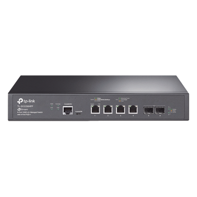 TP-LINK - Switch L2+ PoE++ / 6 Puertos 10G / 4 Puertos Multi-Gigabit 1G/2.5G/5G/10G PoE++ / 2 Puertos SFP+ 10G / Presupuesto PoE 200W / Rendimiento 120 Gbps