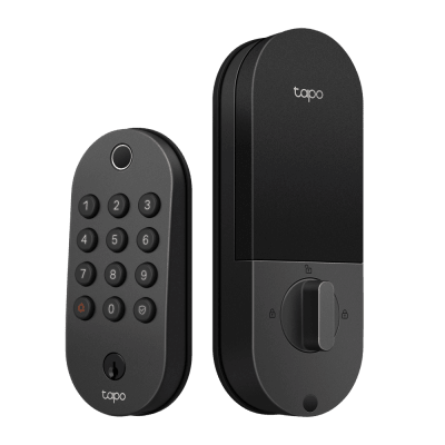TP-LINK - Cerradura Inteligente Wi-Fi / Deadbolt / 6 Métodos Desbloqueo / Reconocimiento Huella <0.5s / 100 Huellas + 200 PINs / BHMA Grado 3 / IP54 Exterior / Batería 7800 mAh / Alexa-Google-SmartThings