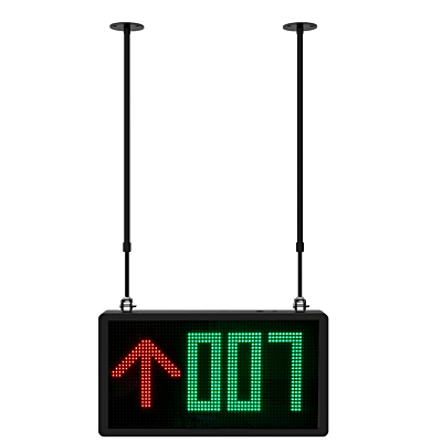 HIKVISION - Pantalla LED Guía de Estacionamiento Interior DS-TVL131-3-7P / 3 Números + 1 Icono / 7 Pitch / 7 Colores / 1700 cd/m² / RS485-RJ45 / Flechas y Símbolos Especiales / Modos de Visualización Múltiples