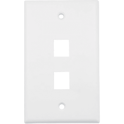 HIKVISION - Placa de Pared (Face Plate) / 2 Puertos / Color Blanco / Caja con 20 Piezas / ABS