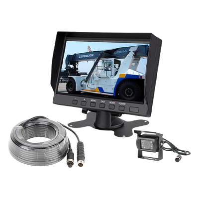 EPCOM - Sistema de Cámara de Reversa Alámbrico / Monitor LCD 7 Pulgadas Full HD / Cámara IR CMOS 18 LEDs / Ángulo de Visión 120° / IP69K / 12/24 VCC / Cable 20 m (65.6 ft)