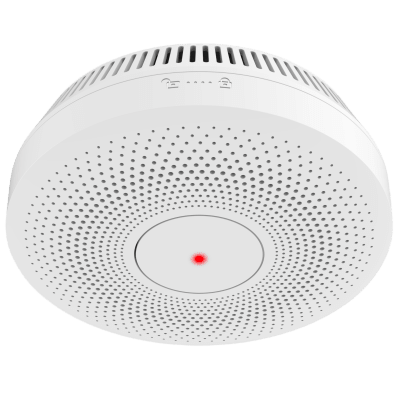 HIKVISION - Detector de Humo Interlink / Doble Tecnología de Sensor de Luz / Alarma Auditiva 85dB / Batería de Litio 10 Años / Autoverificación/ Interconectable 30 Dispositivos