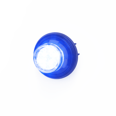 ECCO - Estrobo Oculto de 12 LED, Azul/Blanco, Bisel Negro, Lente Transparente