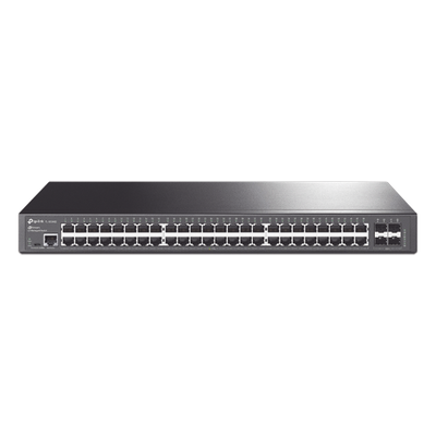 TP-LINK - Switch Administrable Gigabit / 48 Puertos RJ45 / 4 Puertos SFP 1G / 104 Gbps / Sin Ventilador / PoE No Incluido
