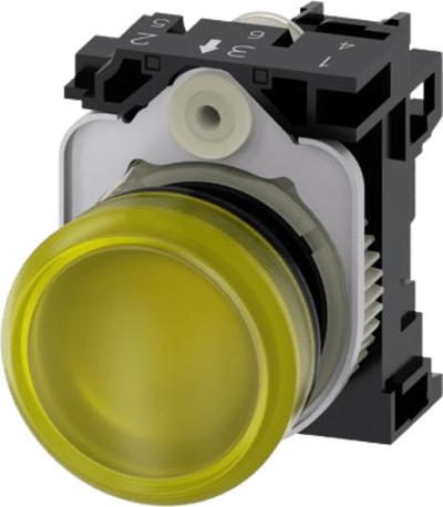 SIEMENS - Lampara de señalización plástica con led color Amarilla, 110Vca
