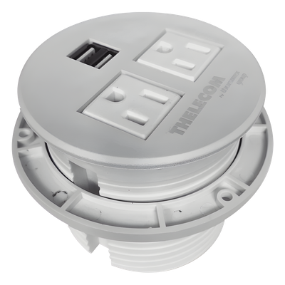 THORSMAN - Multicontactos / USB empotrable color blanco, no incluye cable de poder