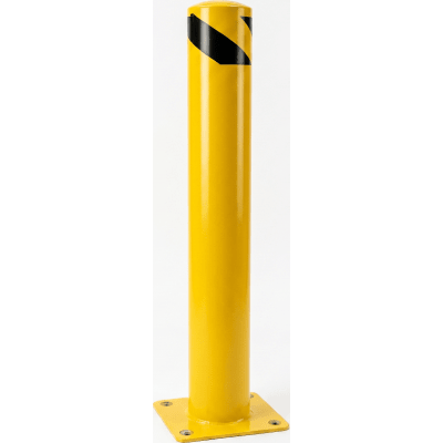 ACCESSPRO - Bolardo Fijo de Acero / Diámetro 114 mm / Altura 1000 mm (3.28 ft) / Grosor de Pared 2 mm / Base Soldada 150 x 150 mm / Pintura en Polvo