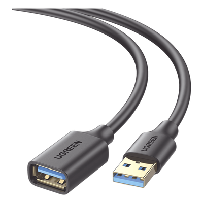 UGREEN - Cable Extensor USB 3.0 / 5 Gbps / 1 m (3.3 ft) / Macho-Hembra / Blindaje Múltiple / Conectores Baño de Oro