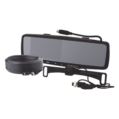 ECCO - Monitor Retrovisor con Cámara de Reversa / Pantalla LCD 4.3'' / Ángulo 170° / IP69K / Sistema 2 Cámaras