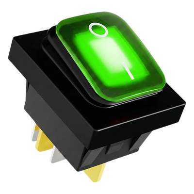 ACCESSPRO - Interruptor Industrial / LED Verde / IP65 / NO-COM-NC / -40°C a 125°C / 30A / 38 x 28 x 29.5 mm
