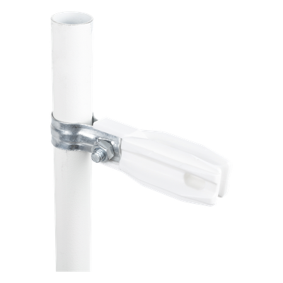 SFIRE - Aislador de Paso o Esquina / Abrazadera 1" (25 mm) / Resina Virgen 100% / Acero Galvanizado / Protección UV / Bolsa 100 Unidades