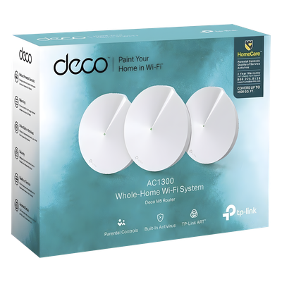 TP-LINK - Kit Mesh Wi-Fi 5 / AC1300 Mbps / 2 Puertos Gigabit WAN/LAN / 4 Antenas Internas MU-MIMO / App Deco iOS/Android / HomeCare