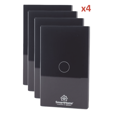 SMARTHOME BY EPCOM - Kit de Apagadores Inteligentes WiFi / 3 Circuitos Independientes / 2.4 GHz / 800W por Canal / 100V-250V / Panel de Vidrio Templado 120mm x 72mm (4.72in x 2.83in)