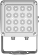 HIKVISION - Lampara IR de Luz Continua / 16 Lámparas LED / Distancia Efectiva 16 a 25 metros / Cobertura 40° / Exterior IP66