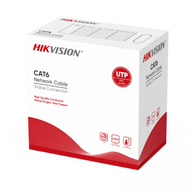 HIKVISION - Bobina de Cable de 305 Metros (1000 Pies) Cat 6 / 100% Cobre / Color Azul / Uso en Interior / PVC