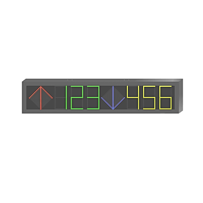 HIKVISION - Panel LED de Estacionamiento Hikvision / 6 Dígitos con 2 Flechas / 7 Colores RGB / Comunicación RS485 y RJ45 / Display en Tiempo Real / Iconos Especiales / Montaje por Suspensión
