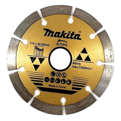 MAKITA - Disco de diamante segmentado / 4-1/2" x 3/4" / 7/8" eje / 13,300 rpm / Corte seco