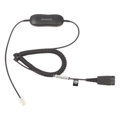 JABRA - Cable QD a RJ-9 / Conexión Universal Auricular-Teléfono / 8 Posiciones de Ajuste / Diseño Enroscado Profesional