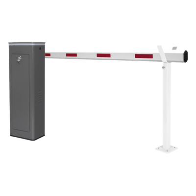 ACCESSPRO - Barrera Vehicular / Brazo Telescópico 5.5 m (18 ft) / Apertura 6 s / Finales de Carrera Programables / Corona LED Semaforizada / 110V / IP para Uso Semi-Intensivo