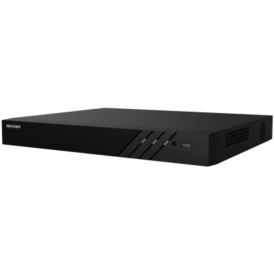 HIKVISION - NVR 8 Megapixel (4K) (Compatible con Cámaras ACUSENSE) / 16 canales IP / 16 Puertos PoE+ / 2 Bahías de Disco Duro / Salida de Vídeo en 4K / 300 Metros PoE Modo Extendido