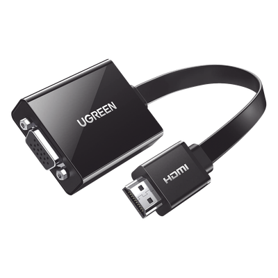 UGREEN - Adaptador HDMI a VGA / 1080P@60Hz / Audio 3.5mm / Alimentación Micro USB / Cable 0.82 ft / Plug & Play