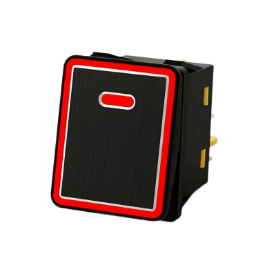 ACCESSPRO - Interruptor tipo Switch con Led Color Rojo / IP65 / Diseño Industrial con panel de Aluminio / NO, COM, NC / Terminales tipo F1