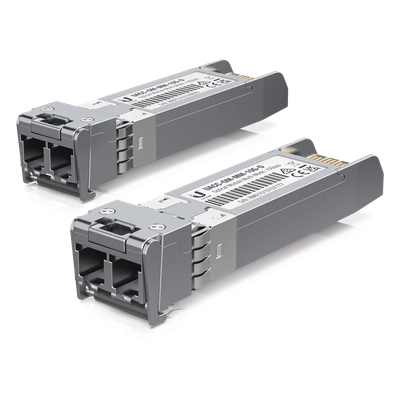UBIQUITI - Módulo SFP+ / 10 Gbps / Multimodo / Alcance 300 m (984.3 ft) / LC Dúplex / 850 nm / Paquete de 2