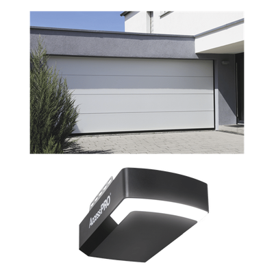 ACCESSPRO - Kit de Puerta de Garage / 20x9 Pies / Línea Central Lisa / Color Blanco / Insulada / Motor 1/2 HP DC / Riel Cadena Tipo C