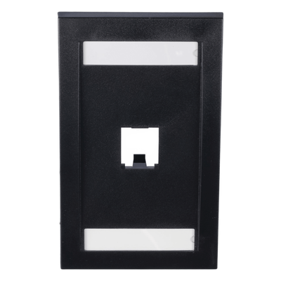 PANDUIT - Placa de Pared Vertical / 1 Puerto Mini-Com / Espacio para Etiquetas / ABS Negro