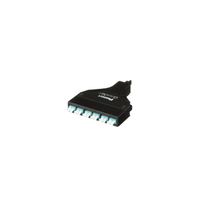 PANDUIT - Cassette de Fibra Óptica SFQ QuickNet™ de 6 Adaptadores LC Dúplex (12 Fibras) a MPO, Para Fibra Multimodo OM4, Método A, Color Negro
