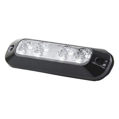 ECCO - Luz Auxiliar LED / 4 LEDs Bicolor Rojo/Azul / 22 Patrones de Destello / Voltaje Universal 12-24 VCC / Interior y Exterior