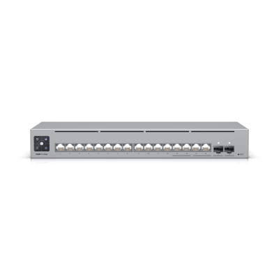 UBIQUITI - UniFi Switch Pro Max 16 con funciones Capa 3, 16 puertos EtherLight RGB / (4) puertos 2.5 GbE y (12) puertos GbE /(2) puertos SFP+ 10G /con pantalla táctil informativa
