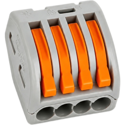 LINKEDPRO - Conector Rápido Push-in / 4 Vías / 32 A / 450 V / Reutilizable Sin Herramientas / Paquete 100 Piezas