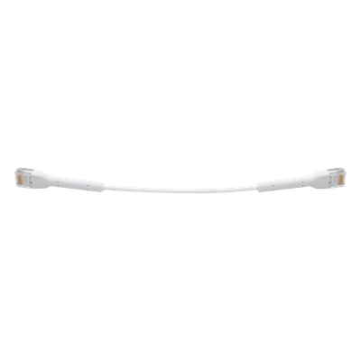 UBIQUITI - Cable Patch Ethernet Cat6 / 22 cm (0.72 ft) / Conector RJ45 Flexible / Diámetro 5.5 mm / 10 Gbps / Blanco