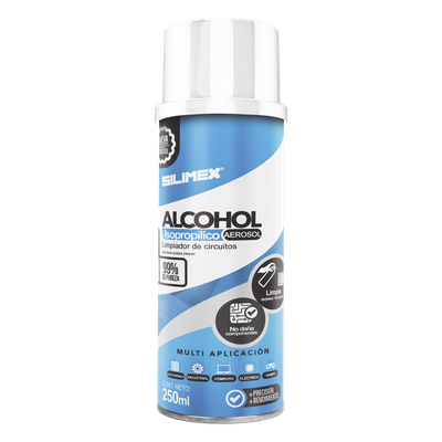 SILIMEX - Limpiador en Aerosol / Alcohol Isopropílico / 250 ml / Sin Agitación / Evaporación Rápida / Antipolvo