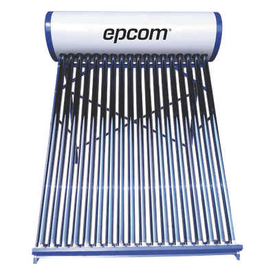 EPCOM - Calentador Solar de Baja Presión / 180 L / 18 Tubos de Vacío / Acero Inoxidable Grado Alimenticio / Resistencia a Granizo 25 mm / Ánodo de Magnesio