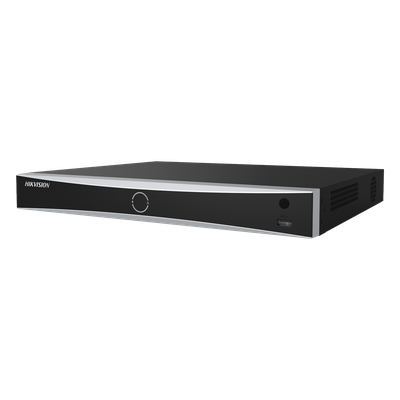 HIKVISION - (ACUSENSE / Evita Falsas Alarmas) NVR 12 Megapixel (4K) / Reconocimiento Facial / 8 Canales IP / Base de Datos / 8 Puertos PoE+ / 2 Bahías de Disco Duro / Switch PoE 300 mts Modo Extendido
