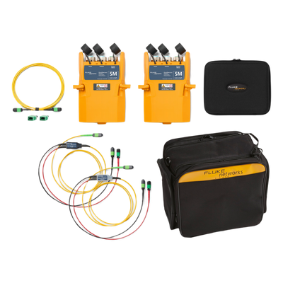 FLUKE NETWORKS - Kit de Certificación Fibra Óptica Monomodo / Módulos MPO12 / Adaptadores LC y MPO16 / Cables de Referencia / Maletín de Transporte