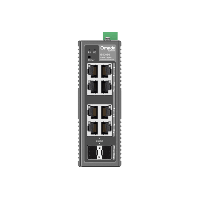 TP-LINK - Switch Industrial Omada Easy Managed / 8 Puertos Gigabit (6× RJ45 + 2× RJ45/SFP Combo) / 16 Gbps Switching / -40°C a 75°C / Protección Rayos 6kV / Gestión Cloud / Montaje DIN Rail o Pared / IP40