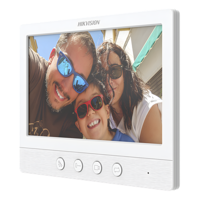 HIKVISION - Monitor Adicional para Videoportero / Pantalla 7 Pulgadas / Resolución 1024x600 / Botones Mecánicos / Instalación 4 Hilos 100 m (328 ft)