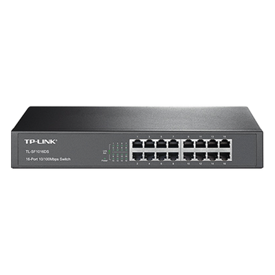 TP-LINK - Switch / 16 Puertos / 10/100 Mbps / Escritorio y Rack / 13 Pulgadas / Sin Ventilador