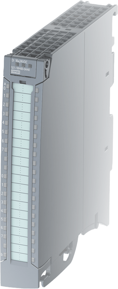 SIEMENS - Módulo Digital de Entrada S7-1500 / DI 16x24 V DC BA / Entradas Tipo 3 IEC 61131 / Grupos de 16 Canales / Retardo de Entrada 3.2 ms / Front Connector Push-in Incluido