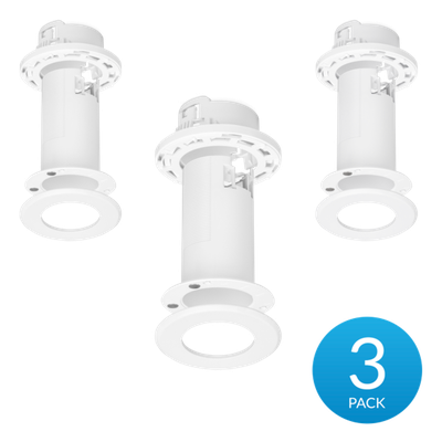 UBIQUITI - Montaje de techo empotrado / Perfil bajo 51 mm (2") / Placa magnética 85 mm (3.33") / Corte 54 mm / Kit 3 unidades
