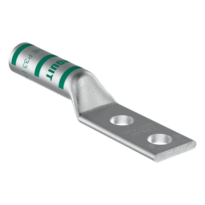 PANDUIT - Zapata de Compresión / Cobre Estañado / Calibre 2 AWG / Doble Orificio 1/4" / Espaciado 16 mm (0.63") / Tambor Biselado