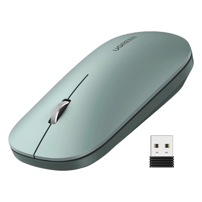 UGREEN - Mouse Inalámbrico / 2.4 GHz / Alcance 10 m (32.8 ft) / DPI 1000-4000 Ajustable / Ultra Delgado 3 cm / Scroll Aluminio / Silencioso 40 dB