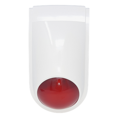 SFIRE - Sirena Estrobo / 110 dB / 12 VCC / Estrobo Rojo Integrado / Interior y Exterior
